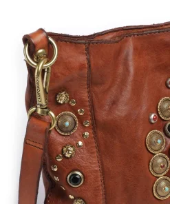 Umhängetasche fein genarbtes Rindsleder cognac