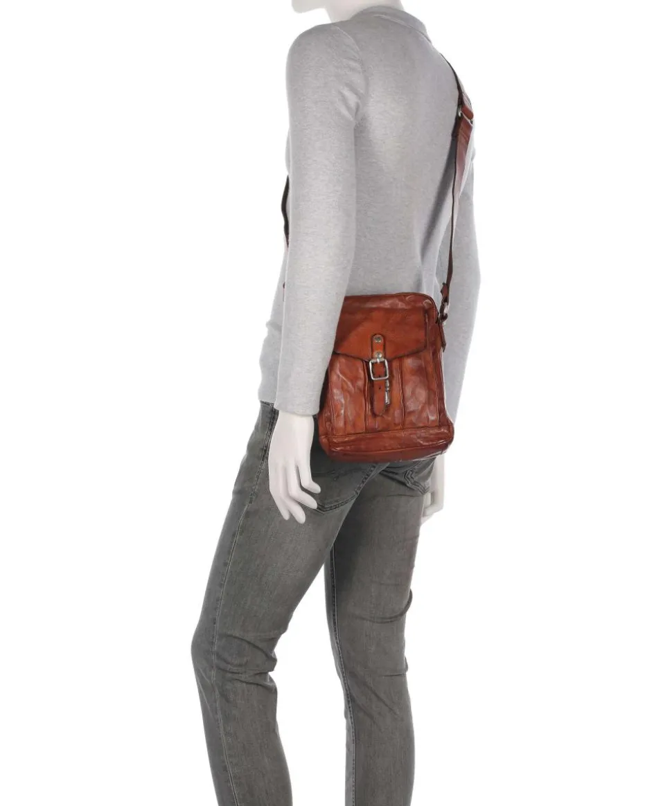 Umhängetasche fein genarbtes Rindsleder cognac