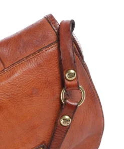 Umhängetasche fein genarbtes Rindsleder cognac