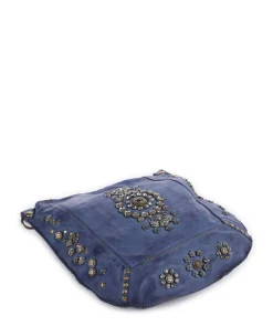 Umhängetasche fein genarbtes Rindsleder dunkelblau