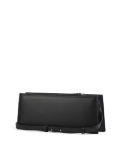 Umhängetasche fein genarbtes Leder schwarz