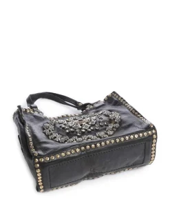 Umhängetasche fein genarbtes Rindsleder schwarz