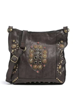 Umhängetasche fein genarbtes Rindsleder dunkelgrau