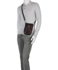 Umhängetasche fein genarbtes Rindsleder dunkelbraun