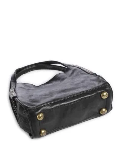 Umhängetasche fein genarbtes Rindsleder schwarz