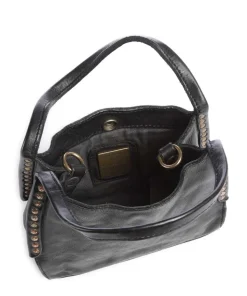 Umhängetasche fein genarbtes Rindsleder schwarz