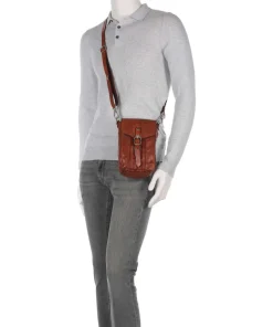 Umhängetasche fein genarbtes Rindsleder cognac