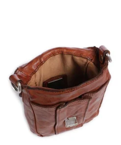 Umhängetasche fein genarbtes Rindsleder cognac