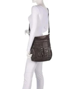 Umhängetasche fein genarbtes Rindsleder dunkelbraun