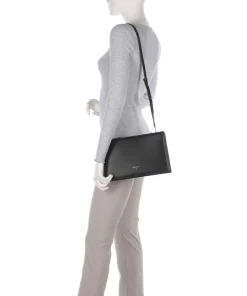 Umhängetasche fein genarbtes Kalbsleder schwarz