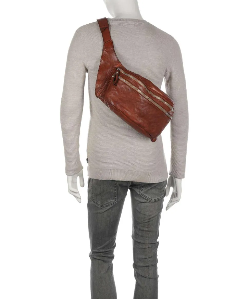 Umhängetasche genarbtes Rindsleder cognac