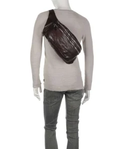 Umhängetasche genarbtes Rindsleder dunkelbraun