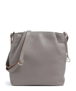 Umhängetasche genarbtes Rindsleder grau