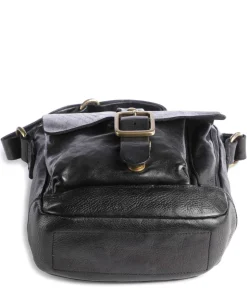 Umhängetasche genarbtes Rindsleder schwarz