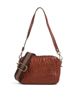 Umhängetasche genarbtes Rindsleder cognac