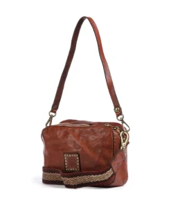 Umhängetasche genarbtes Rindsleder cognac