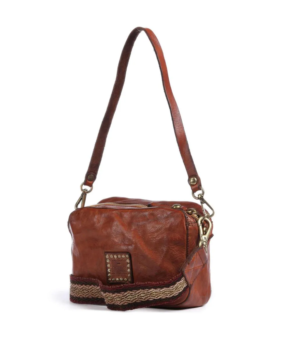 Umhängetasche genarbtes Rindsleder cognac