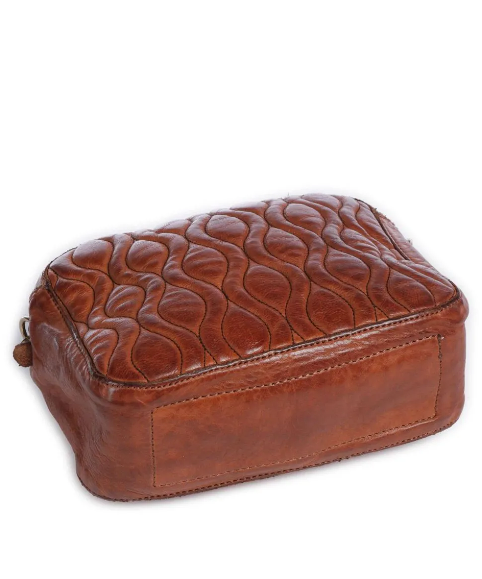 Umhängetasche genarbtes Rindsleder cognac