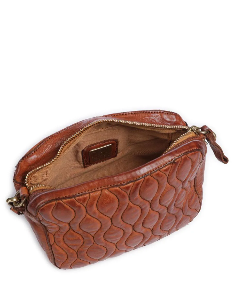 Umhängetasche genarbtes Rindsleder cognac