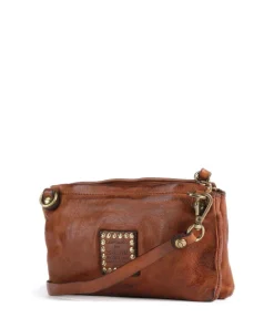 Umhängetasche genarbtes Rindsleder braun