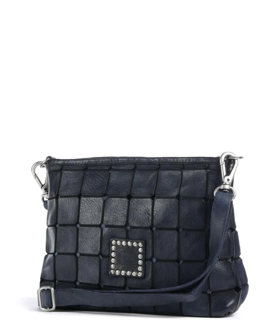 Umhängetasche genarbtes Rindsleder dunkelblau