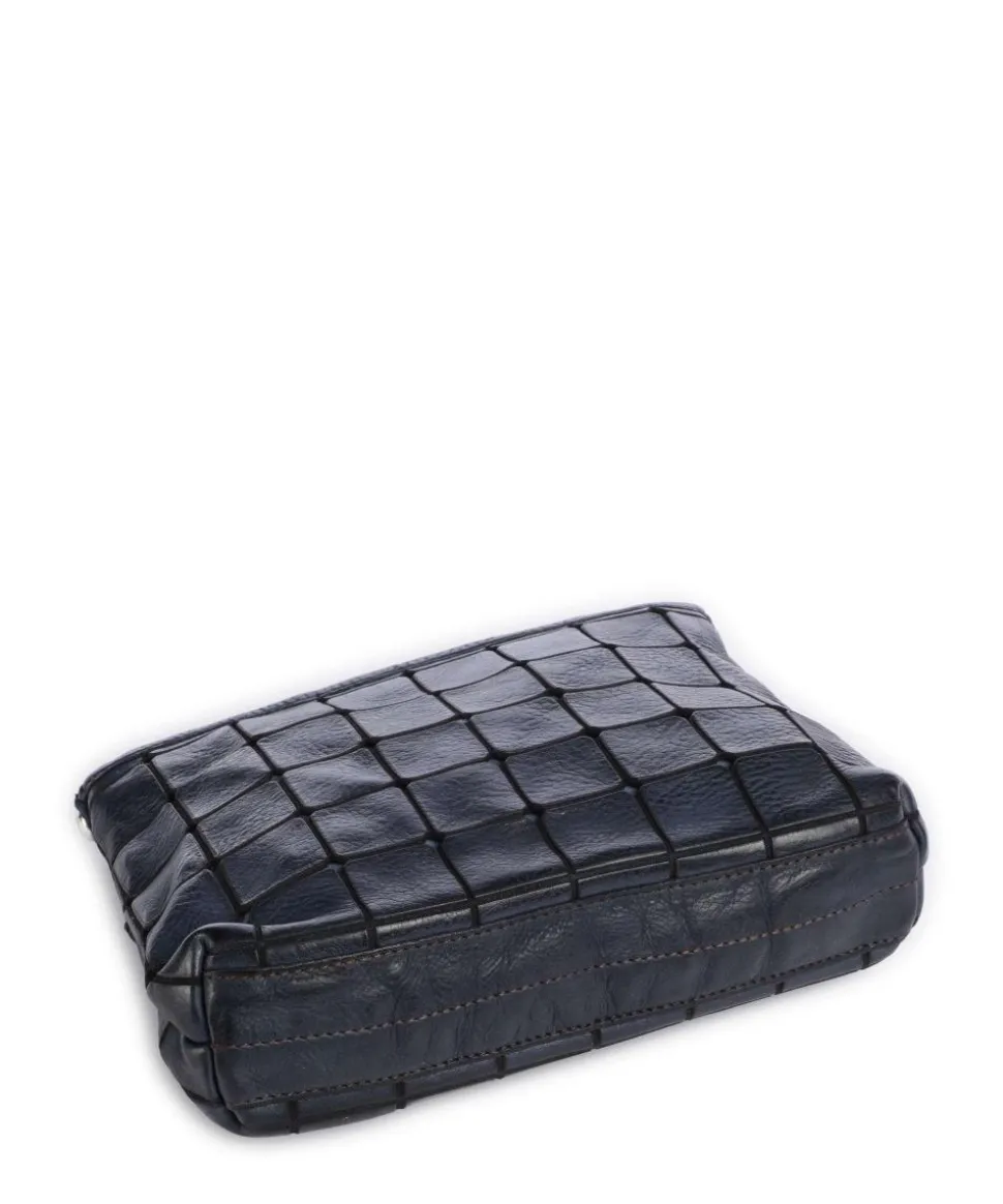 Umhängetasche genarbtes Rindsleder dunkelblau