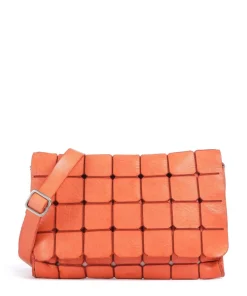 Umhängetasche genarbtes Rindsleder orange