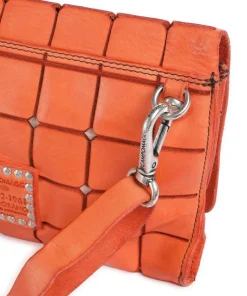 Umhängetasche genarbtes Rindsleder orange