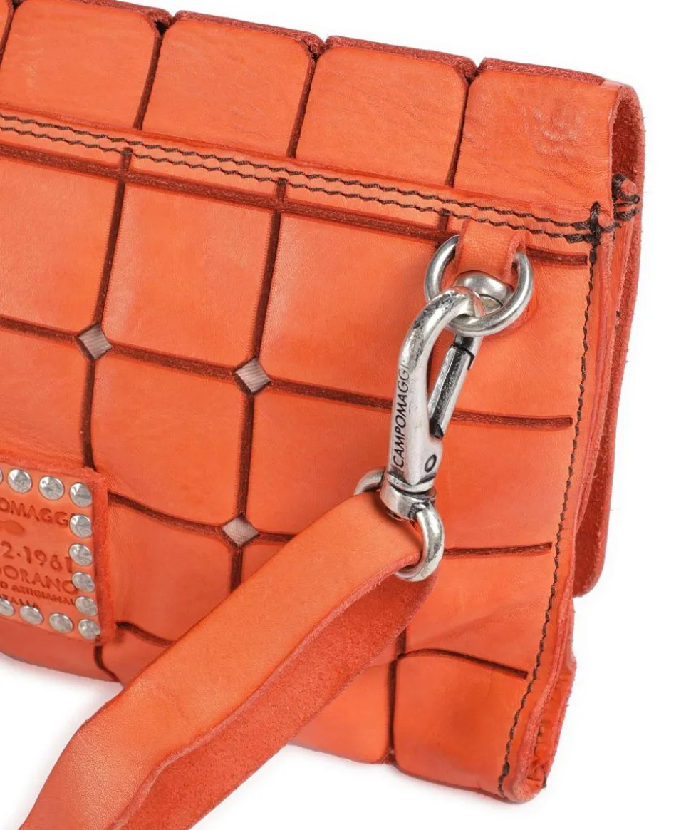 Umhängetasche genarbtes Rindsleder orange