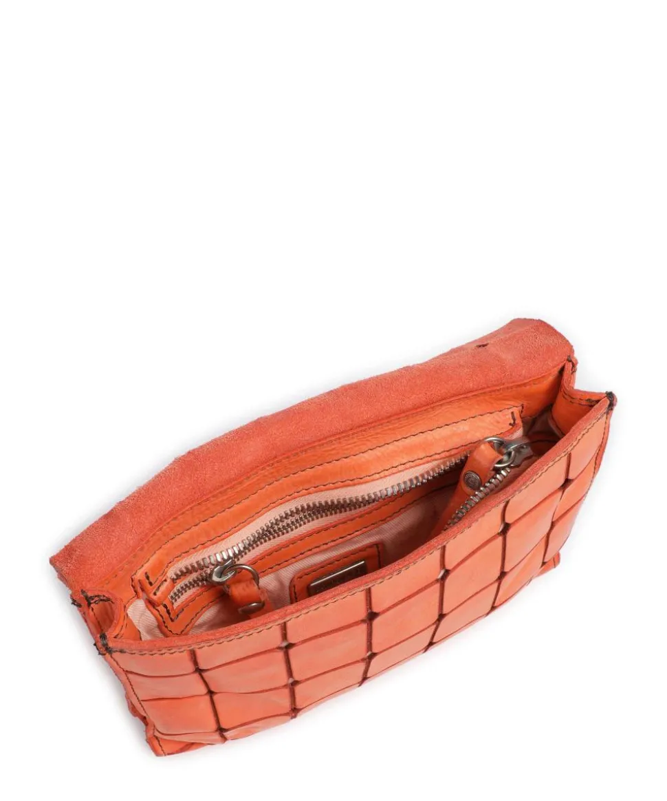 Umhängetasche genarbtes Rindsleder orange