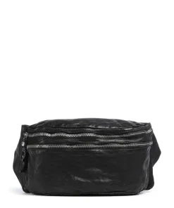 Umhängetasche genarbtes Rindsleder schwarz