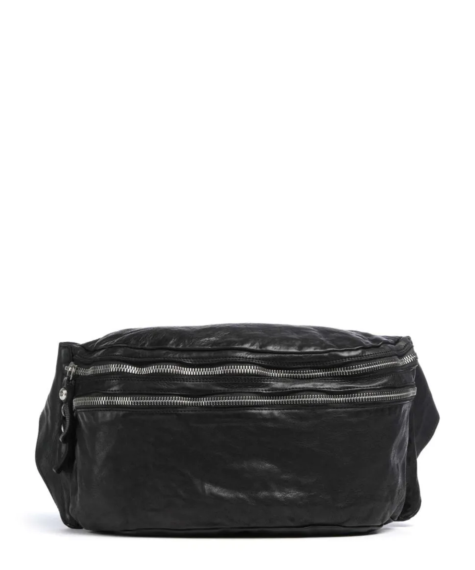 Umhängetasche genarbtes Rindsleder schwarz