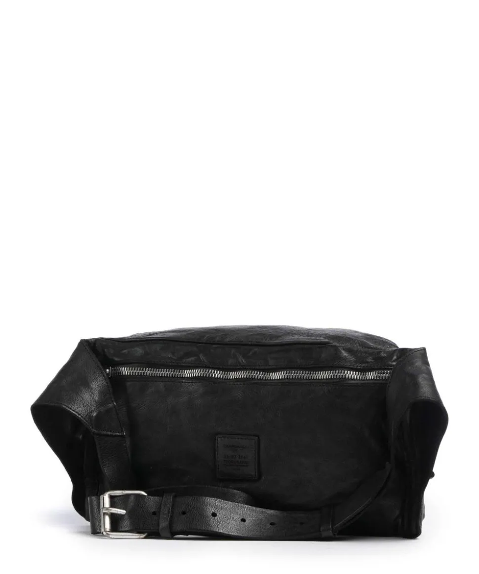 Umhängetasche genarbtes Rindsleder schwarz