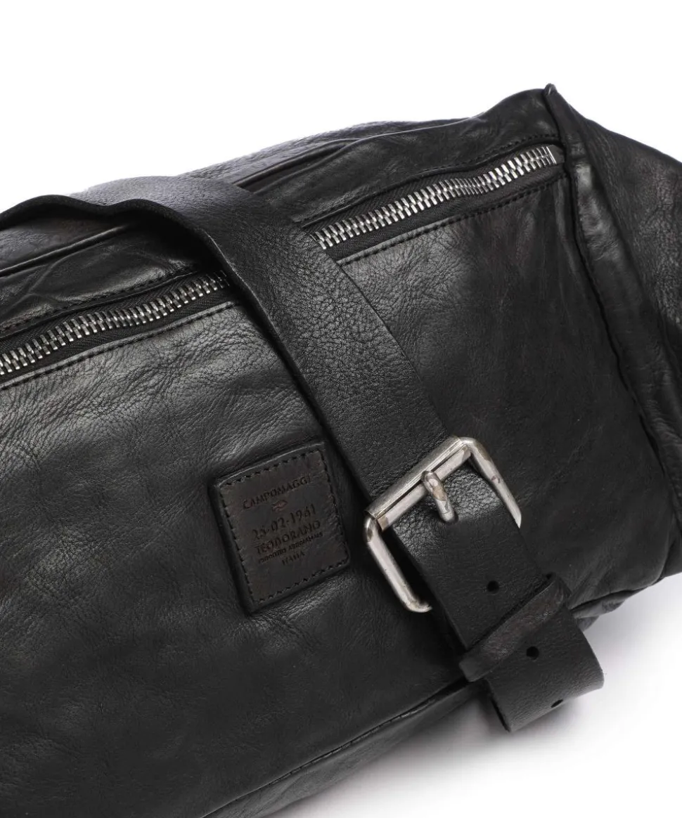 Umhängetasche genarbtes Rindsleder schwarz