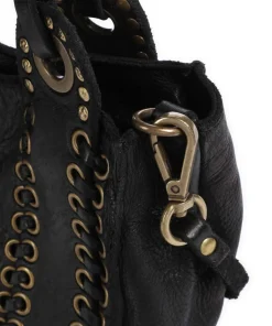 Umhängetasche genarbtes Rindsleder schwarz