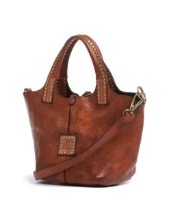 Umhängetasche genarbtes Rindsleder cognac