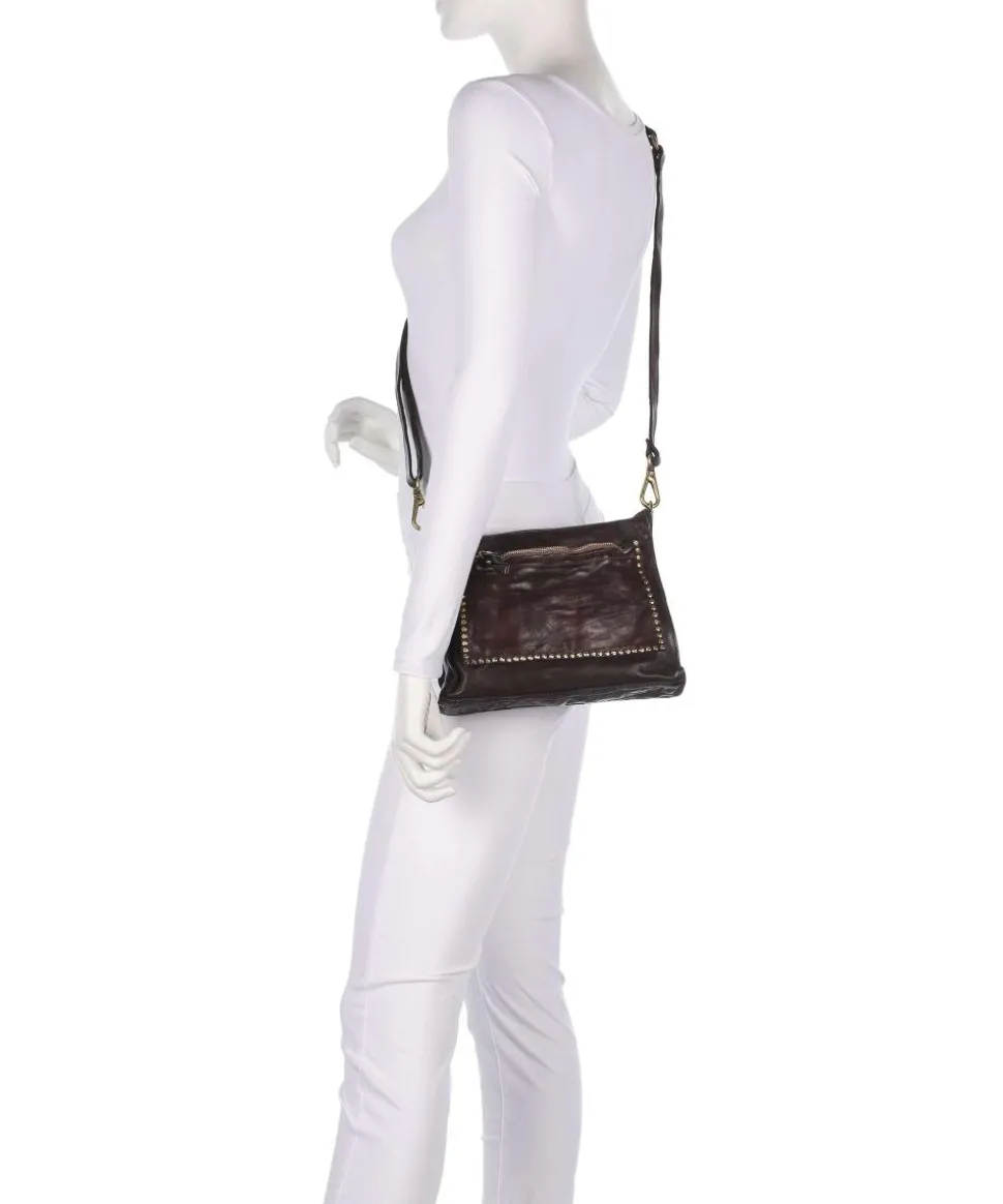 Umhängetasche genarbtes Rindsleder dunkelbraun