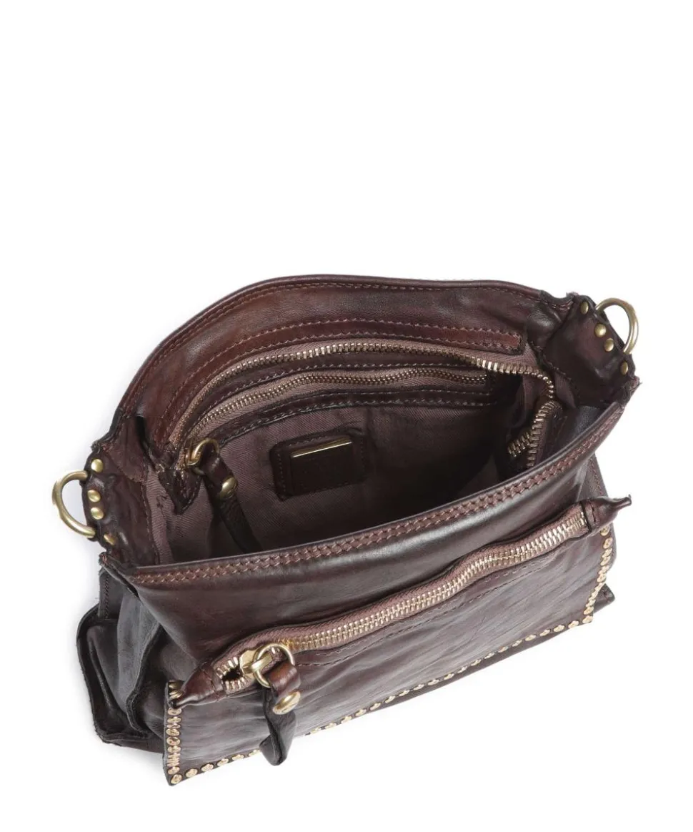 Umhängetasche genarbtes Rindsleder dunkelbraun