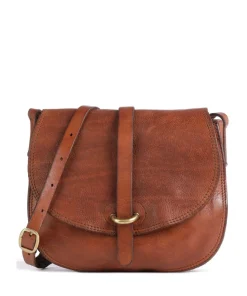 Umhängetasche genarbtes Rindsleder cognac