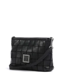 Umhängetasche genarbtes Rindsleder schwarz