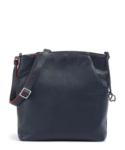 Umhängetasche genarbtes Rindsleder navy