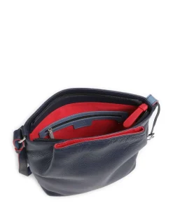 Umhängetasche genarbtes Rindsleder navy