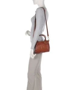 Umhängetasche genarbtes Rindsleder cognac