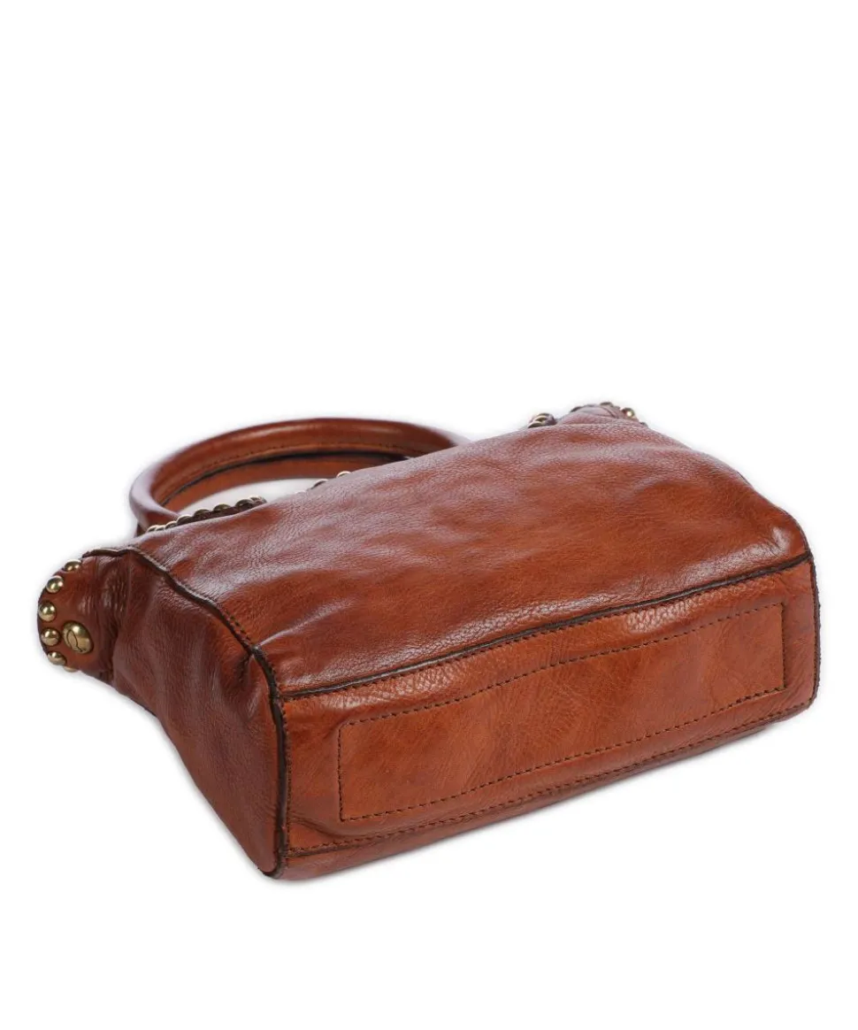 Umhängetasche genarbtes Rindsleder cognac