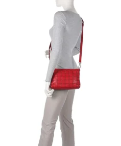 Umhängetasche genarbtes Rindsleder rot