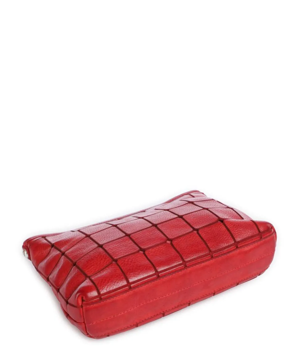 Umhängetasche genarbtes Rindsleder rot