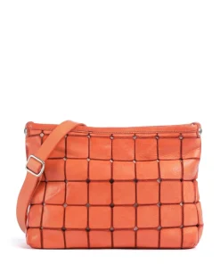 Umhängetasche genarbtes Rindsleder orange