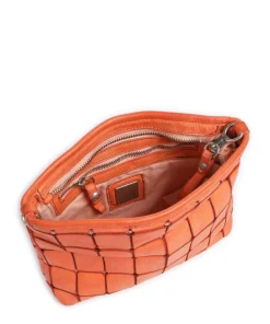 Umhängetasche genarbtes Rindsleder orange