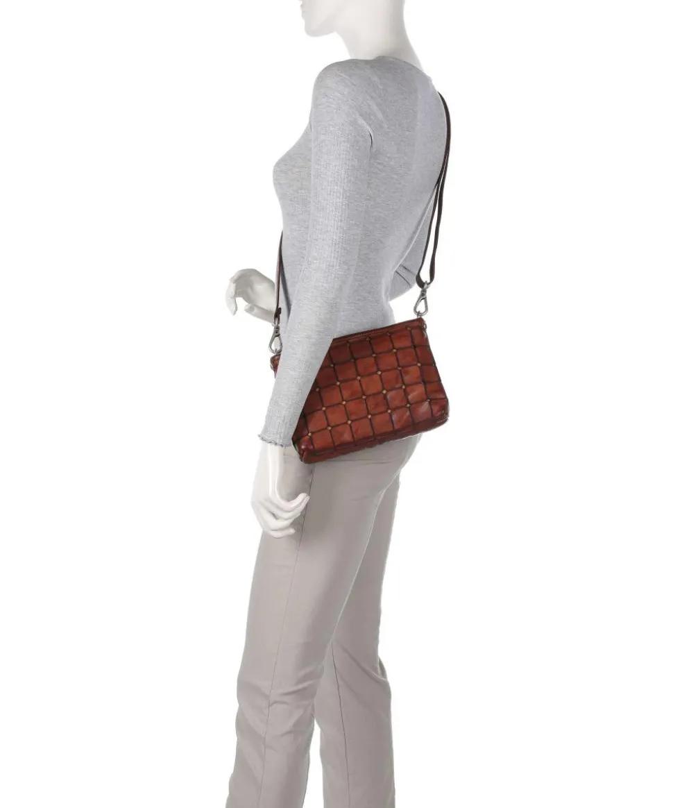 Umhängetasche genarbtes Rindsleder cognac