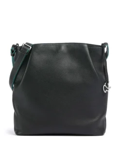 Umhängetasche genarbtes Rindsleder schwarz